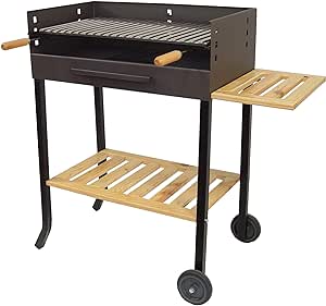 Imex El Zorro 71450 Barbacoa con Ruedas y Parrilla Inox, 88x68x40 cm, Negro