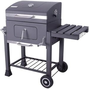 Parrilla de carbón Tarrington House Memphis con repisa lateral y ruedas en gris: ¡Compra ahora en nuestra tienda online!